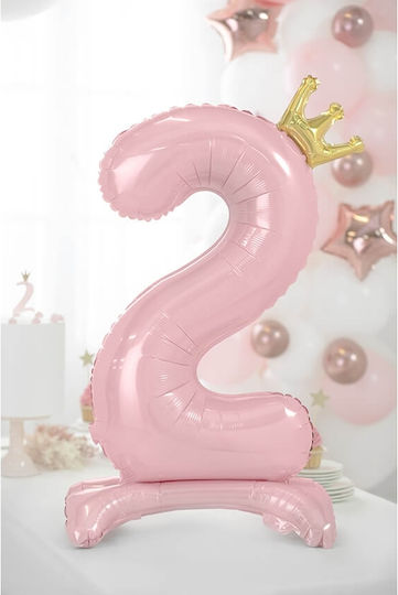 Partydeco Folienballon Stehend 2 84cm Hellrosa