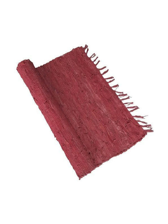 Sidirela Χαλί Τζακιού Δερμάτινο 70x190cm Κόκκινο
