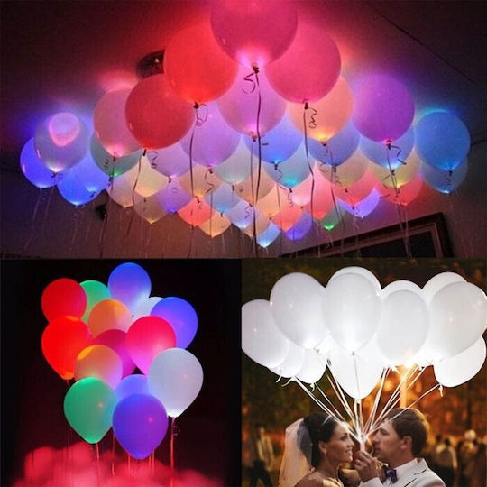 Комплект 5 Балони Бели С LED