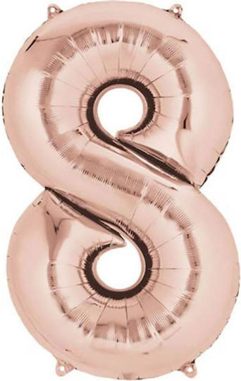 Balloon Foil Number 8 Rose Gold 40cm