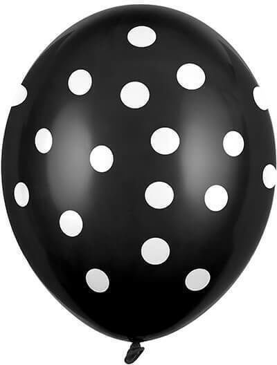 Set of 6 Balloons Latex Black 30cm