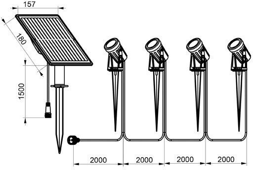 Eurolamp Set of 4 Stake Solar Lights 1.5W IP44