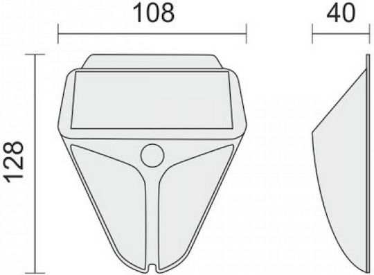 Spot Light Wall Mounted Solar Light 2W Cold White 6000K with Motion Sensor and Photocell IP65 10.8cmx12.8cmcm