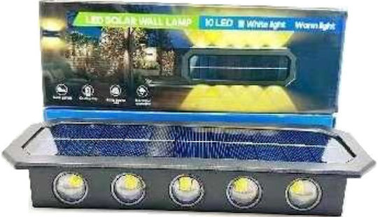 Επιτοίχιο Ηλιακό Φωτιστικό 2.5W με Θερμό Λευκό Φως IP65
