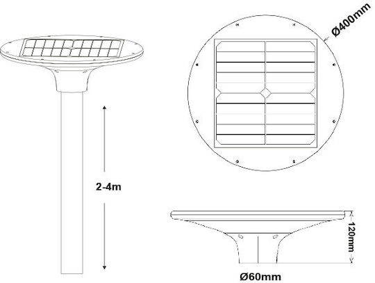 Aca Street Solar Light 20W 2100lm with Warm White Light 3000K IP65
