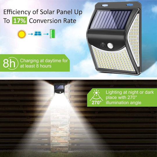 Solarleuchte 6W 480lm Kaltweiß 6000K mit Bewegungssensor IP65