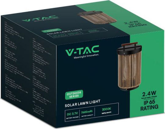 V-TAC Tabletop Solar Light Traffic light 2.4W with Warm White Light 3000K IP65 20cmx32.5cmcm