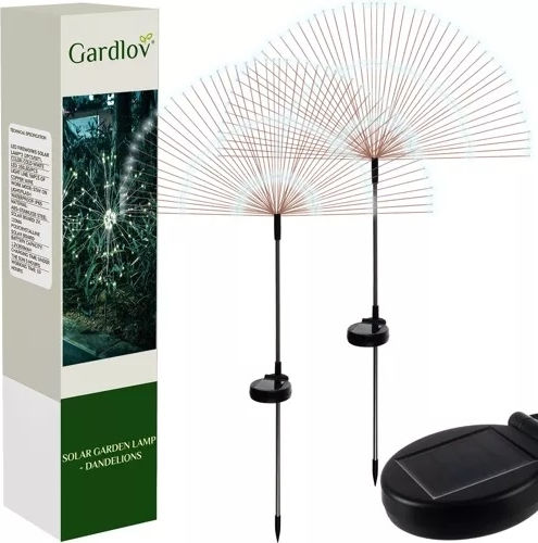 Gardlov Set of 2 Stake Solar Lights with Cold White Light IP65