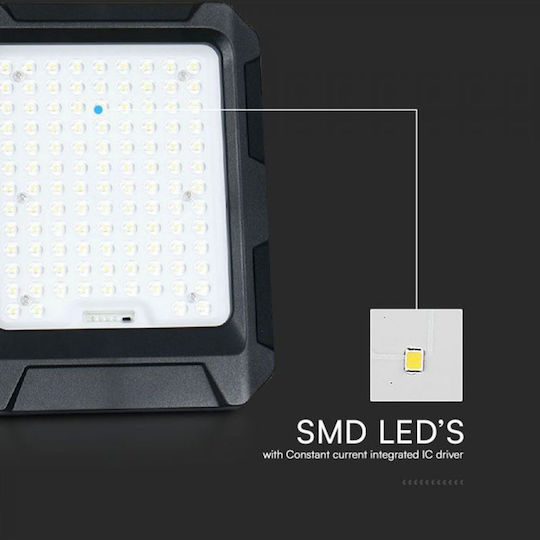 V-TAC Στεγανός Ηλιακός Προβολέας LED 15W Φυσικό Λευκό 4000K με Τηλεχειριστήριο IP65