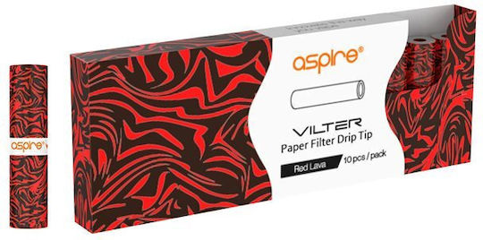 Aspire Vilter Ανταλλακτικά Φίλτρα 10τμχ σε Κόκκινο χρώμα