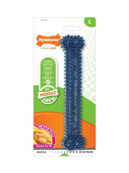 Nylabone Plaque Attacker Dog Toy Bone Large Blue