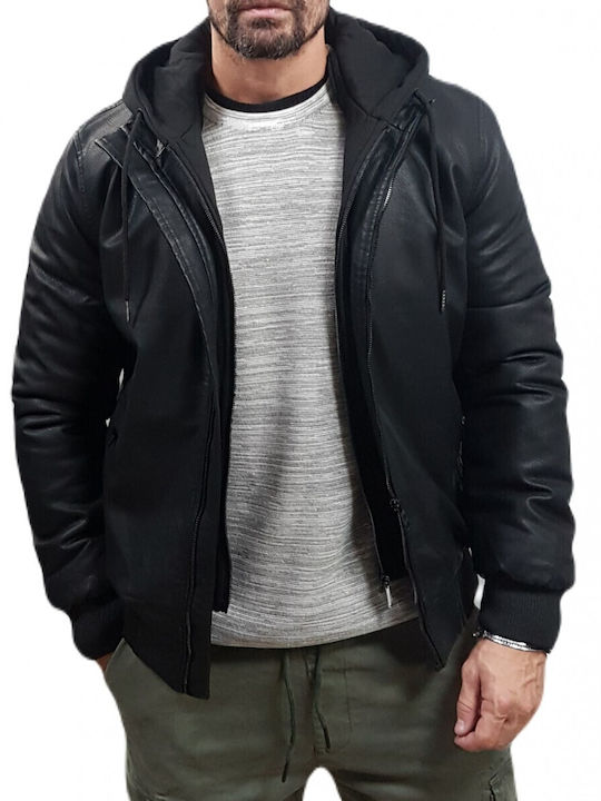 Faux Leather Jacket Black