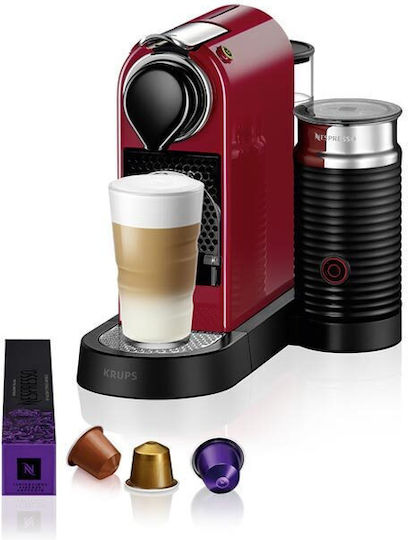 Krups Citiz & Milk Espressor pentru capsule Nespresso Presiune 19bar cu Spumant de lapte Roșie