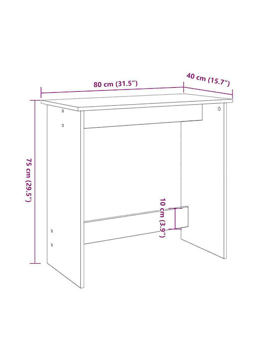 Schreibtisch Holz Black 80x40x75cm