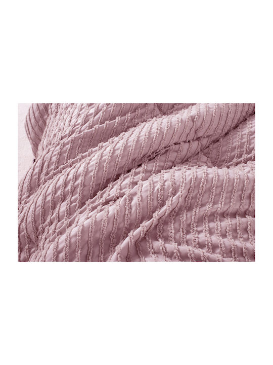 Saray Home Duvet Set Single with Microfiber Filling 160x220cm Ruffles Pink 2pcs 200 GSMGsm