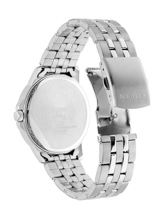 Citizen Ανδρικό Ρολόι 41mm Μπαταρίας με Ασημί Μεταλλικό Μπρασελέ