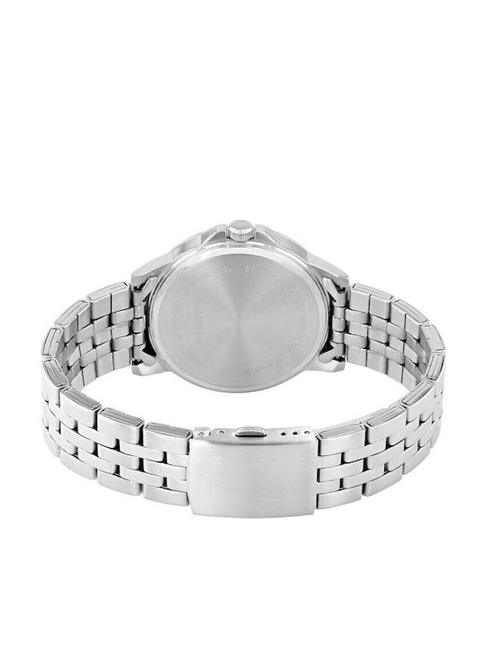 Citizen Ανδρικό Ρολόι 41mm Μπαταρίας με Ασημί Μεταλλικό Μπρασελέ