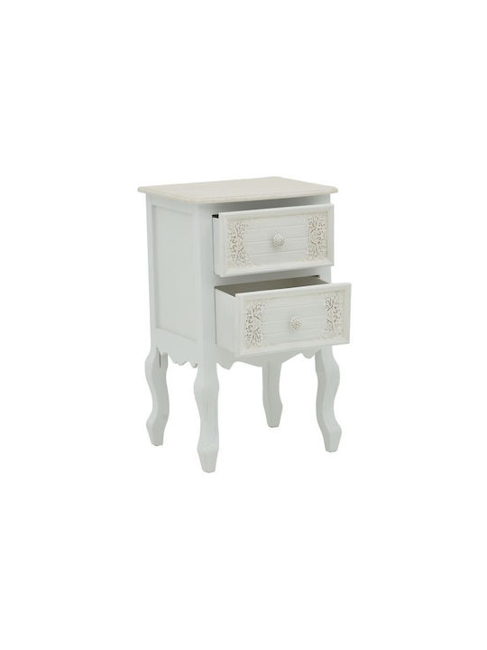Pazlen Wooden Chest of Drawers Λευκή Αντικέ 40x45x65cm