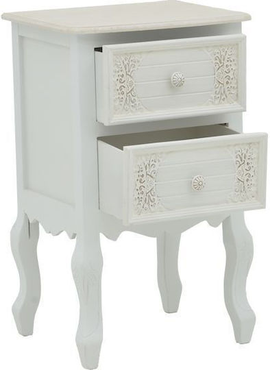 Pazlen Wooden Chest of Drawers Λευκή Αντικέ 40x45x65cm