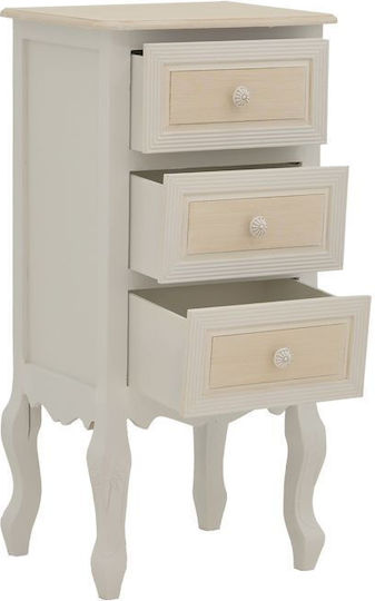 Joliene Wooden Chest of Drawers Antique White-Natural 40x34.5x82cm