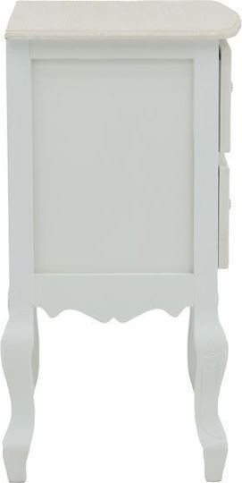 Pazlen Wooden Chest of Drawers Λευκή Αντικέ 40x45x65cm