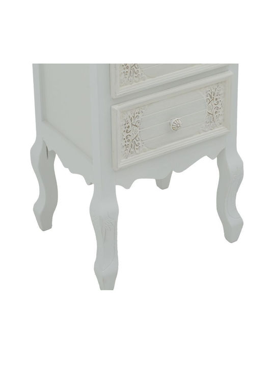 Pazlen Wooden Chest of Drawers Λευκή Αντικέ 40x45x65cm