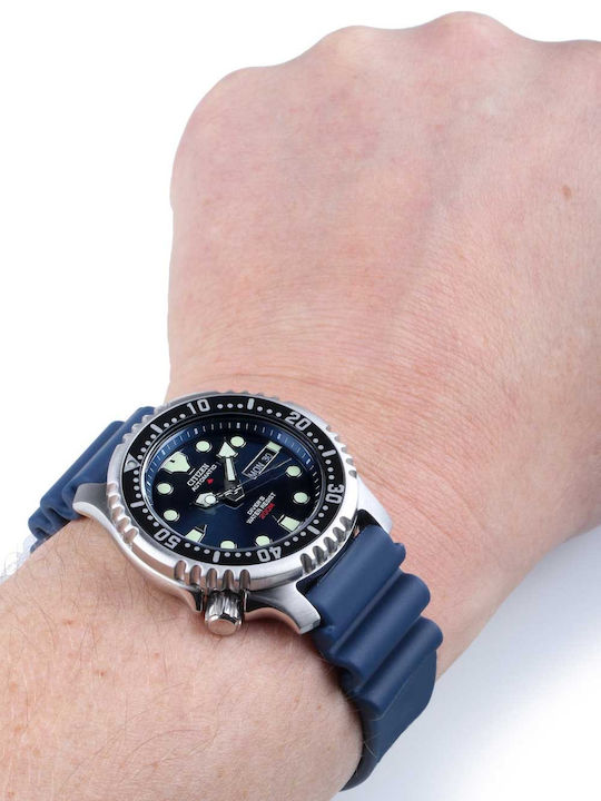 Citizen Promaster Ανδρικό Ρολόι 41mm Αυτόματο με Μπλε Καουτσούκ Λουράκι