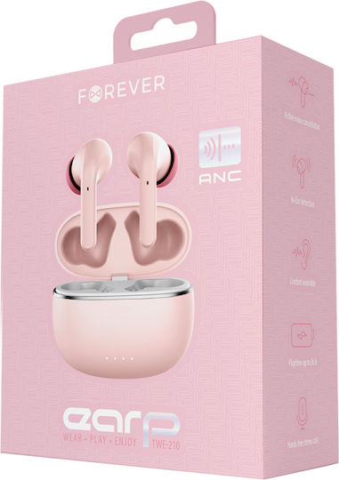 Forever In-ear Bluetooth Handsfree Căști cu Carcasă de Încărcare Roz