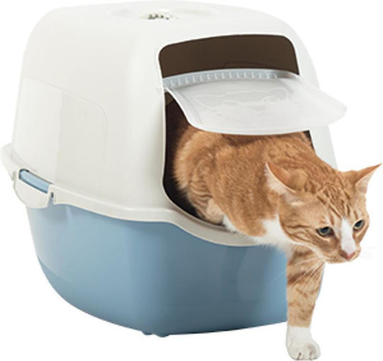 Rotho My Pet Bailey Cat Toilet Closed Blue L56 x W40 x H39cm