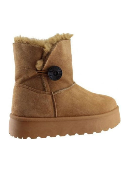 Stiefeletten Damen mit Pelz Braun