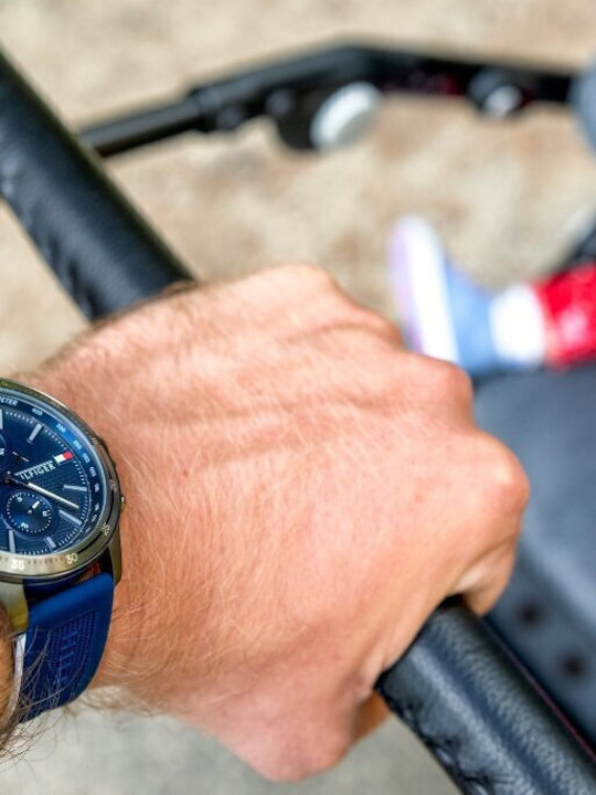 Tommy Hilfiger Bank Ανδρικό Ρολόι 46mm Χρονογράφος Μπαταρίας με Μπλε Καουτσούκ Λουράκι