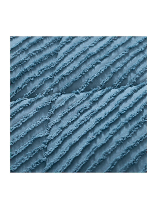 Saray Home Duvet Set Single with Microfiber Filling 160x220cm Petrol Blue 2pcs 200Gsm