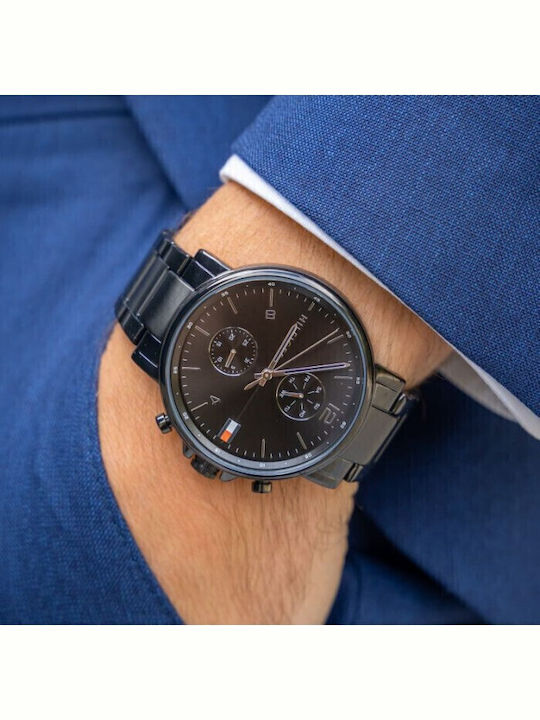 Tommy Hilfiger Daniel Men's Watch 44mm Chronograph Battery with Black Metal Bracelet