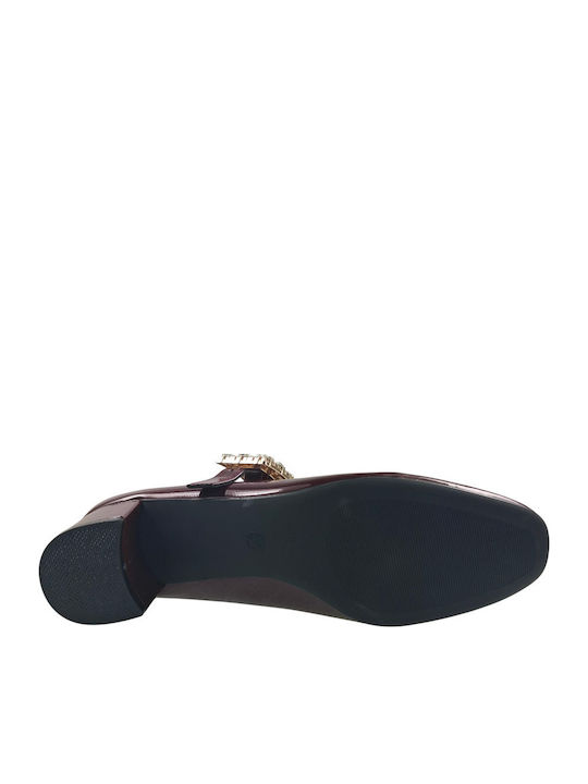 Pumps mit Riemchen Burgundisch