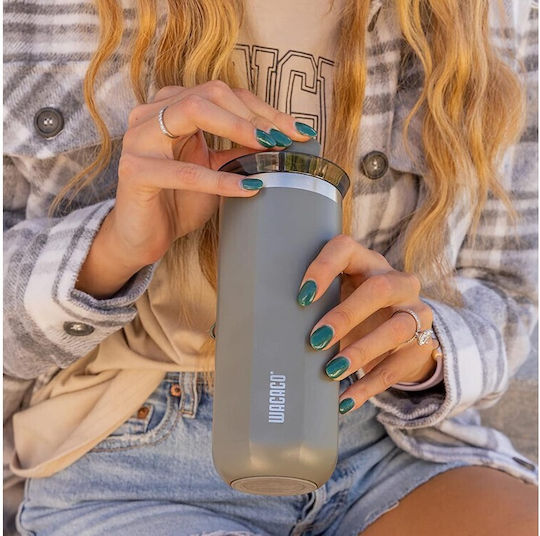 Wacaco Octaroma Grande Travel Mug Ποτήρι Θερμός Ανοξείδωτο BPA Free 435ml Dim Grey με Επιστόμιο