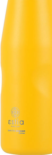 Estia Travel Flask Save the Aegean Ανακυκλώσιμο Μπουκάλι Θερμός Ανοξείδωτο BPA Free 500ml Pineapple Yellow