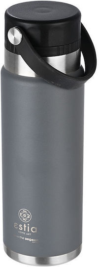 Estia Travel Chug Save the Aegean Bottle Thermos Stainless Steel 750ml Estia Travel Chug Save Aegean Fjord Grey with Loop