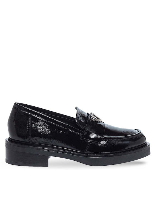 Maison Minrelle Leather Women's Moccasins in Black Color