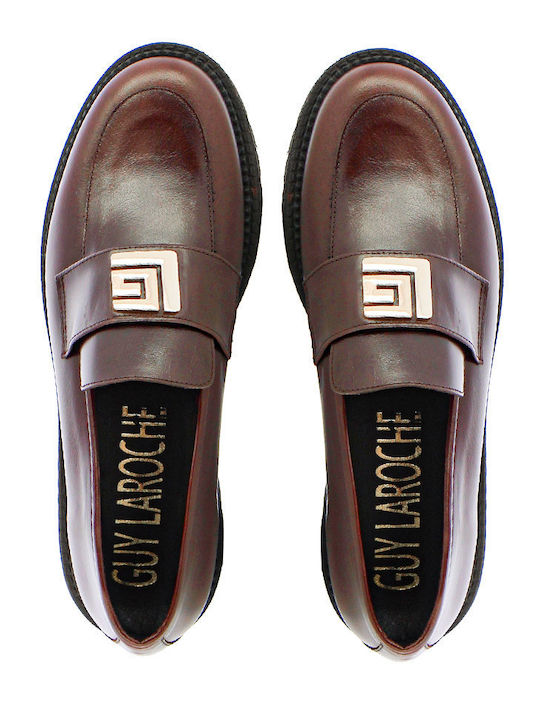 Leather Women's Moccasins in Brown Color