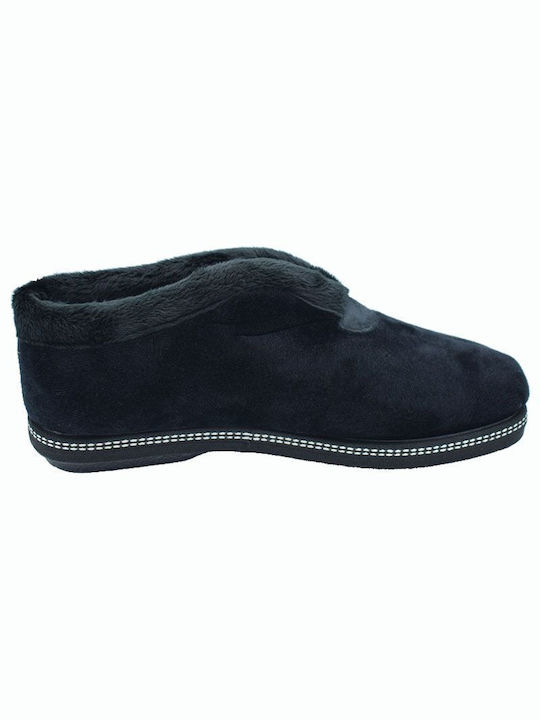 Comfy Anatomic Closed Women's Slippers With fur in Black color