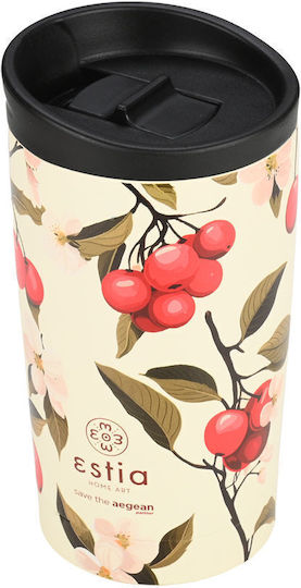 Estia Travel Mug Save The Aegean Glass Thermos Stainless Steel 350ml Sakura Whisper