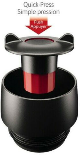 Tefal Travel Mug Glass Thermos Stainless Steel 360ml Red with Mouthpiece
