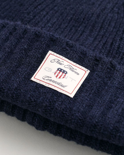 Beanie Ανδρικός Σκούφος με Rib Πλέξη σε Μπλε χρώμα