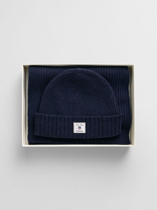 Beanie Ανδρικός Σκούφος με Rib Πλέξη σε Μπλε χρώμα