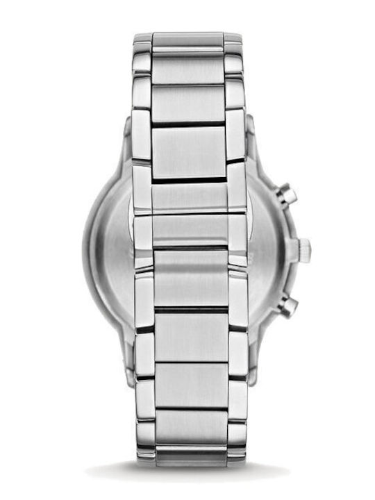 Emporio Armani Renato Herrenuhr 43mm Chronograph Batterie mit Silber Metallarmband