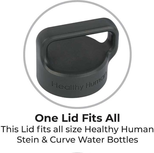 Healthy Human Μπουκάλι Θερμός Ανοξείδωτο BPA Free 621ml Μαύρο με Καλαμάκι