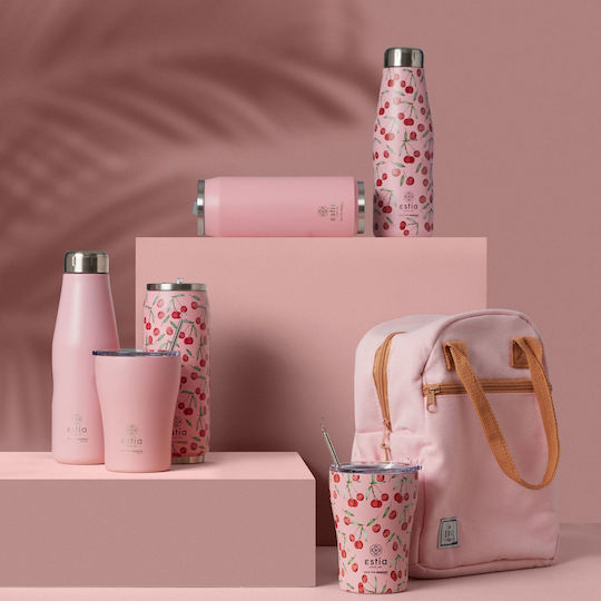 Estia Travel Flask Save Aegean Recyclable Bottle Thermos Stainless Steel BPA Free 500ml Blossom Rose