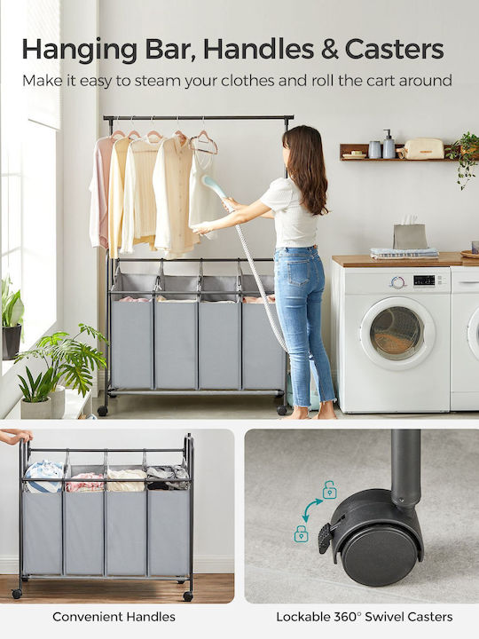 Songmics Laundry Basket Metallic Gray
