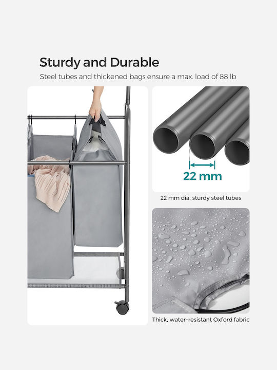 Songmics Laundry Basket Metallic Gray