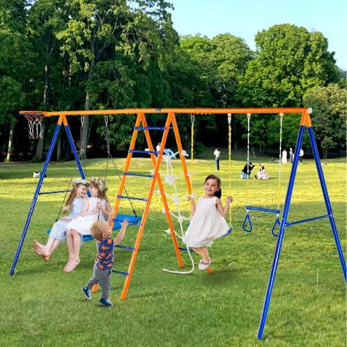 Vevor Spielplatz aus Metall für 3+ Jahre alt Jahre Schwarzer